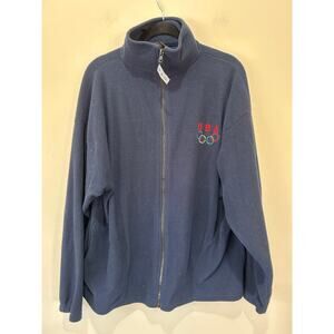 Blue USA Olympics Fleece Jacket - Size Large - Full Zip